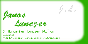 janos lunczer business card